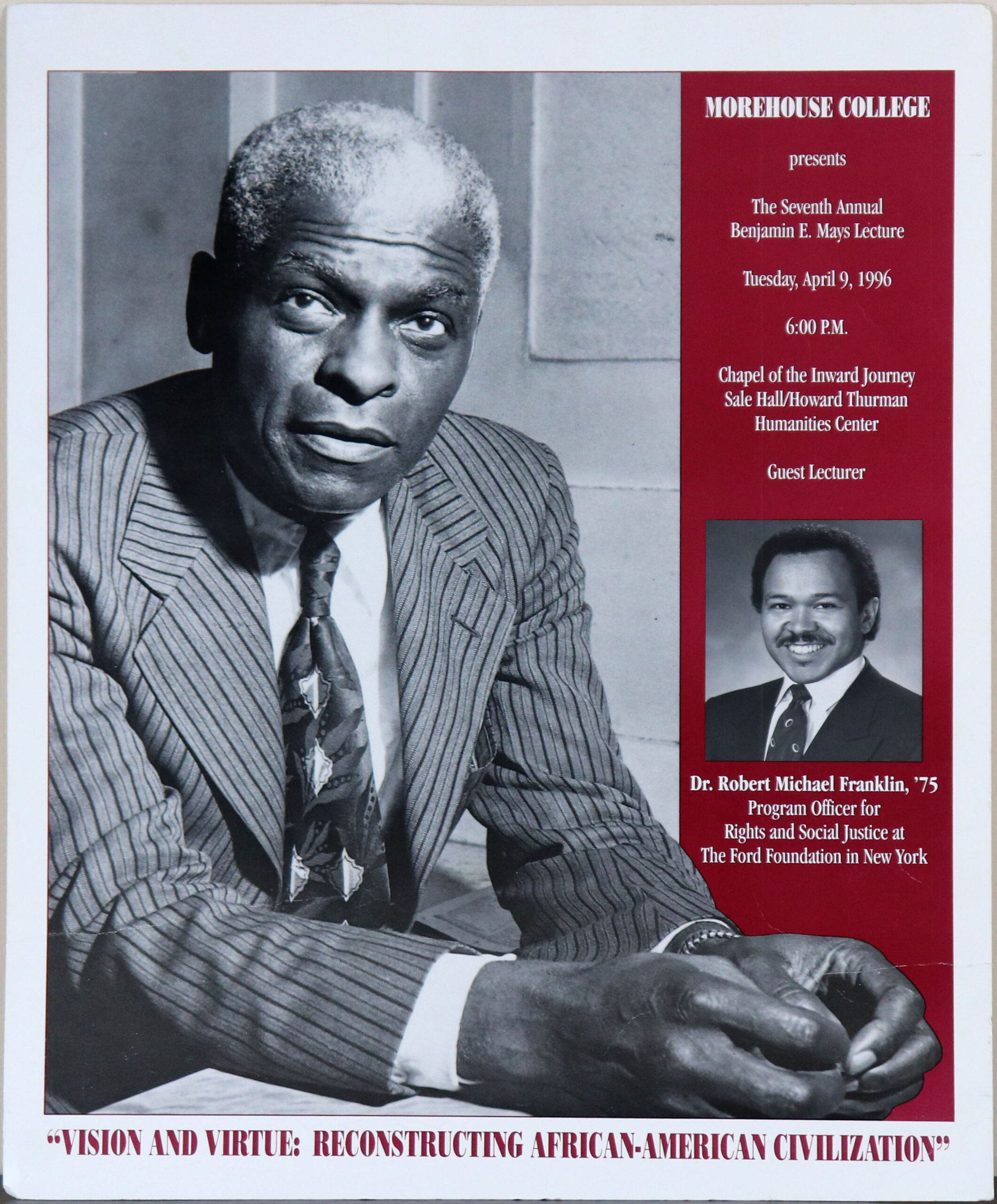 The Seventh Annual Benjamin E. Mays Lecture, April 9, 1996